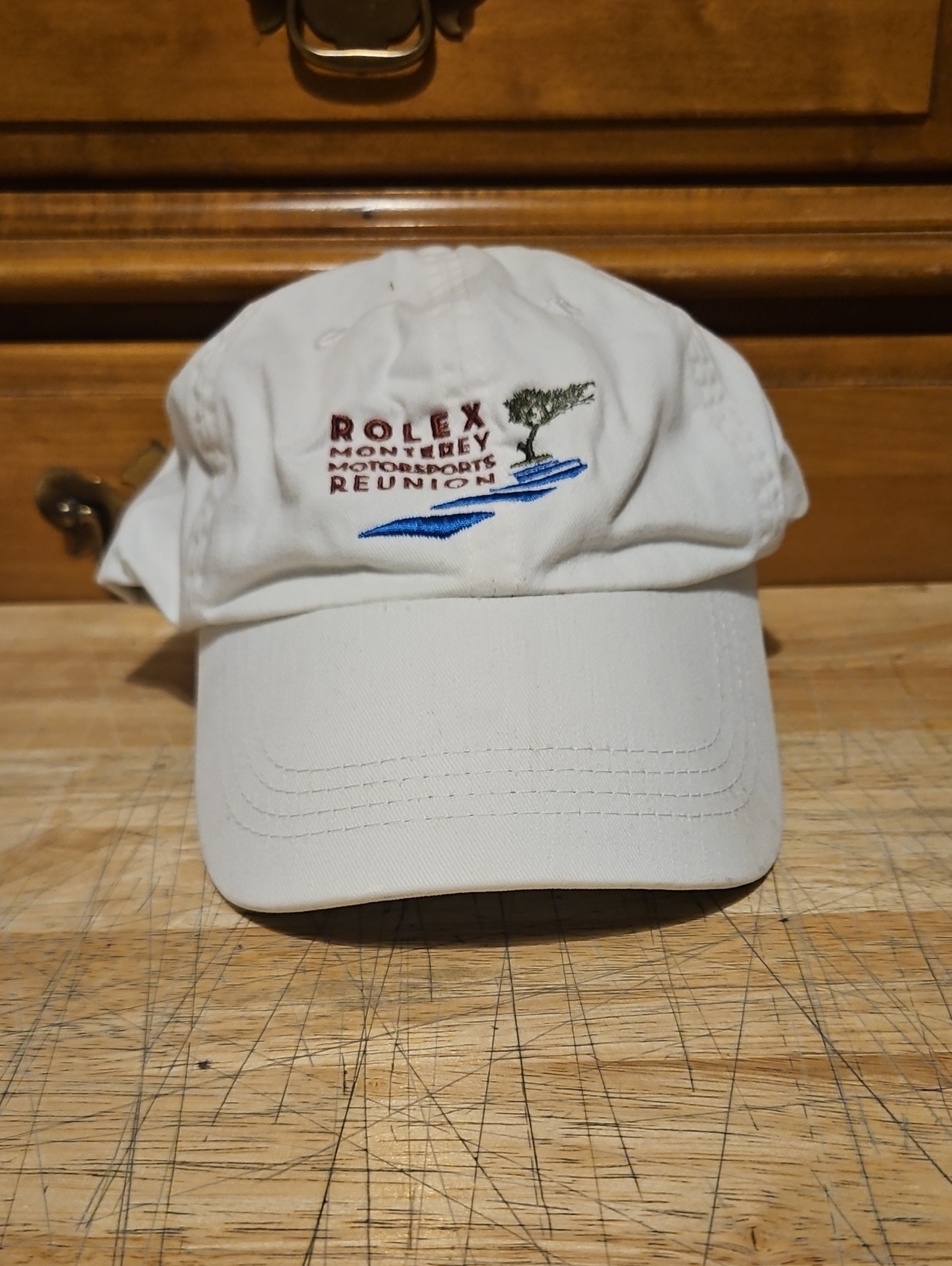 Rolex White Baseball Cap With Multicolor Embroidered Logo